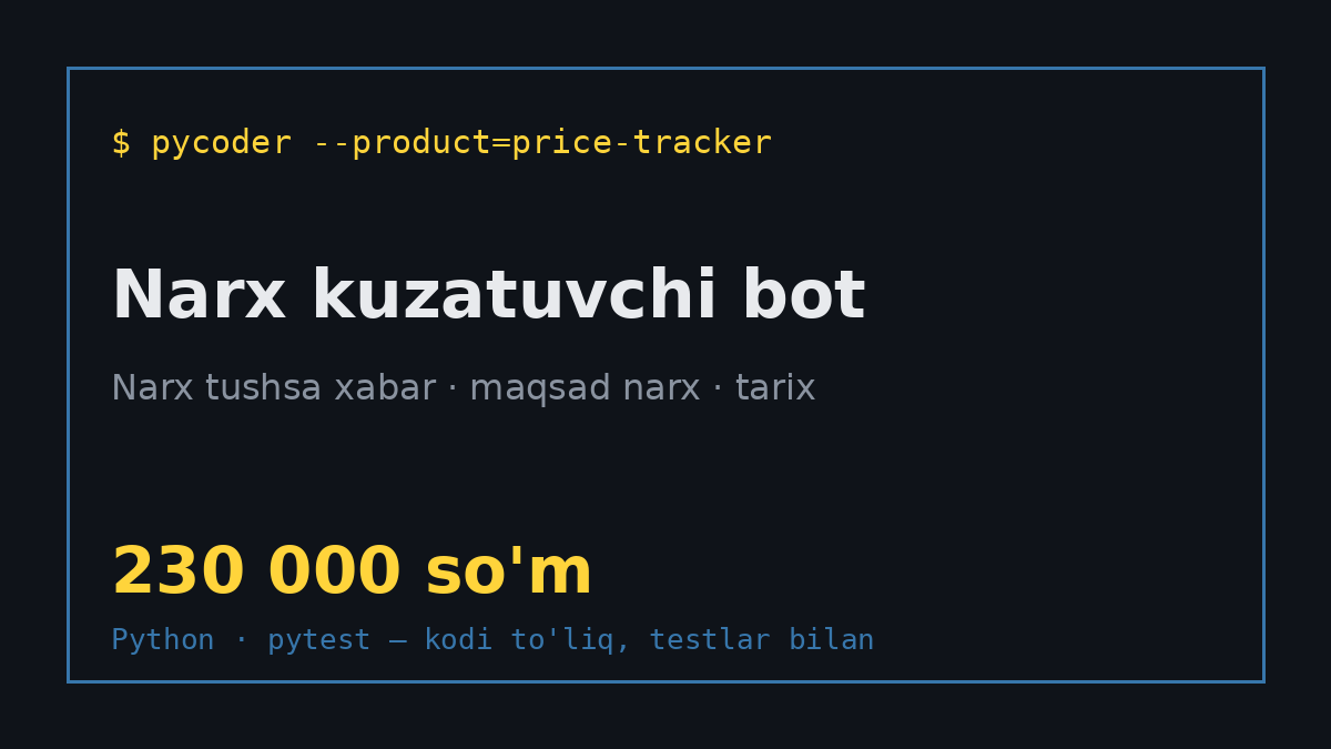 Narx kuzatuvchi Telegram bot — narx tushsa xabar